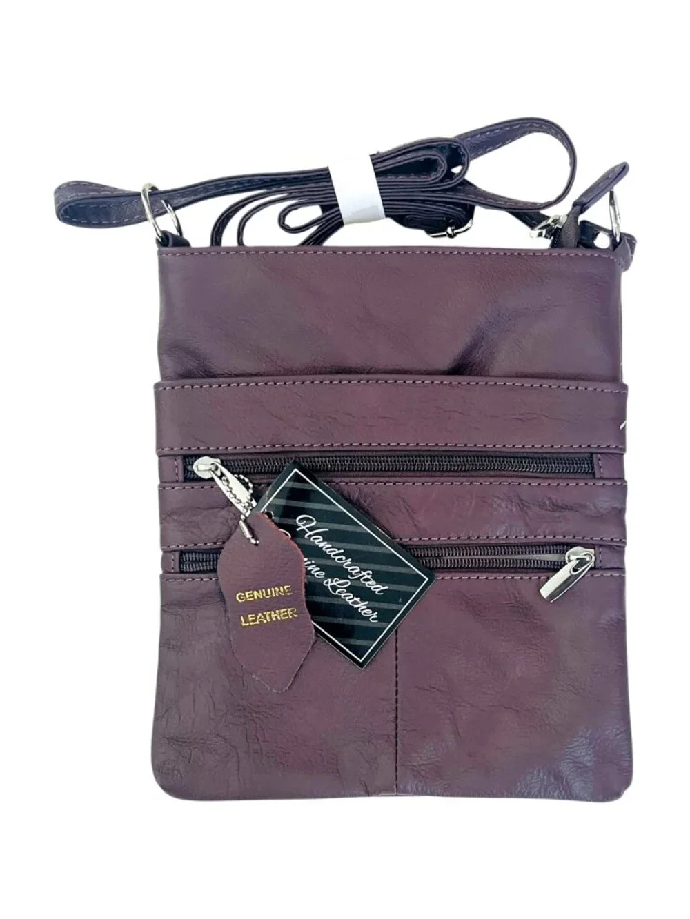 RR Genuine Leather Purse - Dark Purple Color - Handcrafted - NEW with tags - Picture 1 of 7